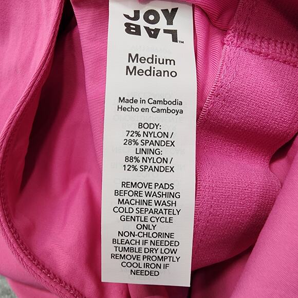 NEW Joy Lab Jumpsuit Womens M Pink Stretch Knit Low Back Flare Active Bodysuit - Picture 6 of 14